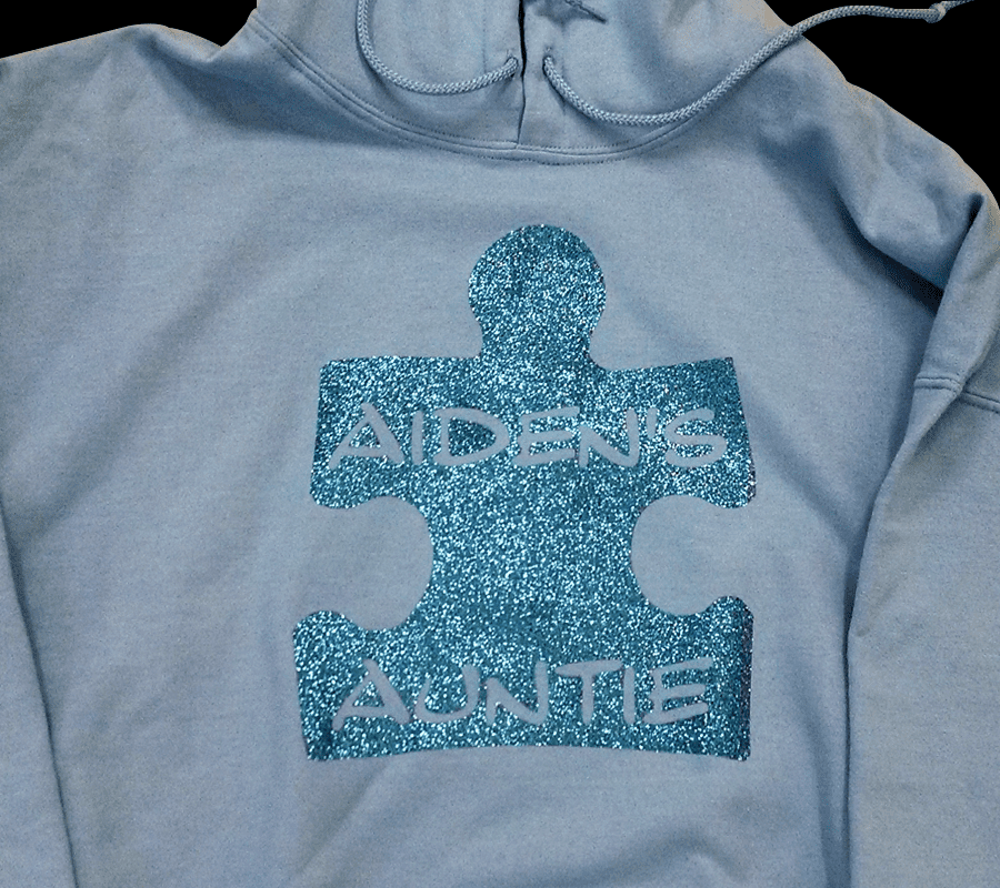 A close up of the back of a hoodie
